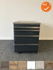 Ladeblok - 57x42x76cm - Zwart - 4 lades - kunstof front - topblad naar keuze