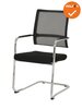 Vergaderstoel Flitz - Zwart met chrome onderstel