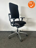 Grahl Xenium Classic bureaustoel - Classic  - refurbished - Zwarte stoffering met grijze zijkant zitting - chroom voetkruis - z