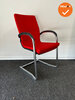 Ahrend 230 vergaderstoel - Zilvergrijs frame - Rode stoffering met gestoffeerde rug