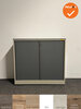 Ahrend - Roldeurkast - 110x120x45 cm - Beige - Grijze deuren