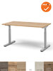 Mauforce Bureau - Handmatig verstelbaar - Zilvergrijs onderstel - 200x80