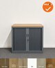 Mauforce Roldeurkast - V-Serie - NIEUW - 72,5x80x43 cm - Antraciet - Topblad naar keuze - inclusief 2 sleutels
