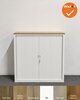 Mauforce Roldeurkast - V-Serie - NIEUW - 136x120x43 cm - Wit - Topblad naar keuze - inclusief 2 sleutels