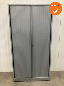 Roldeurkast - Ahrend - 195x100x45cm - Zilvergrijs - Zilvergrijs deuren