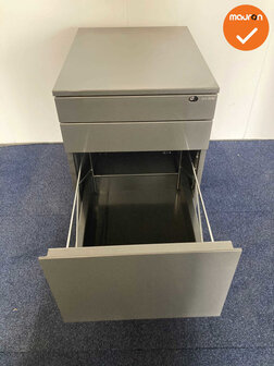 Ladeblok - 57x43x56cm - Antraciet - 3 laden -  antraciet metaal topblad