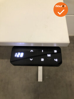 Ahrend Elektrisch verstelbaar zit-sta bureau - met wit onderstel - wit melamine blad