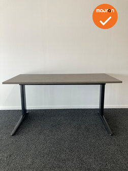 Ahrend Essa bureau - 160x80cm - Essa vaste poten - Zwart onderstel - Met bladkleur naar keuze