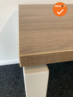 Ahrend handmatig verstelbaar bureau - nieuw blad naar keuze - afmetingen naar keuze - wit onderstel