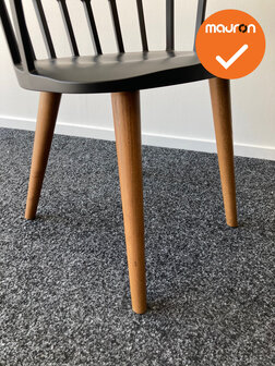 Kartell Comback - Designstoel - Zwart - met eikenkleurig onderstel
