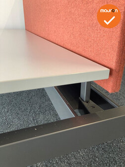 Ahrend Balance duo bureau zit-sta - 180x80cm - antracietgrijs onderstel - met standaard grijs melamine blad - inclusief een ora