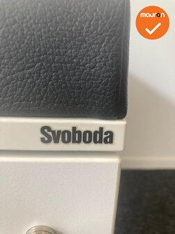 Svoboda - Ladeblok - 57x43x76cm - Wit - Melamine 3 laden - inclusief zwart leren topblad