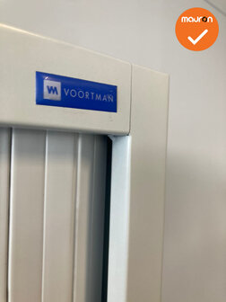 Roldeurkast - Voortman - 195x100x45cm - Wit met metalen deuren