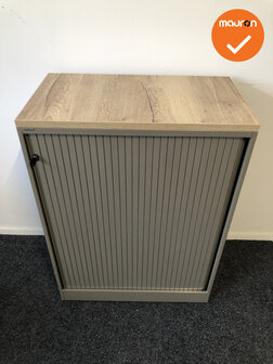 Roldeurkast - Ahrend - 110x80x45cm - Champagne met metalen roldeuren - Topblad naar keuze