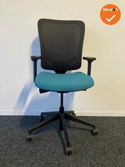 Ahrend 190 bureaustoel - blauwe bekleding  - Zwart voetkruis