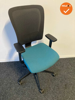 Ahrend 190 bureaustoel - blauwe bekleding  - Zwart voetkruis