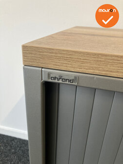 Roldeurkast - Ahrend - 74x120x45cm - Zilvergrijs met grijze roldeuren - Topblad naar keuze