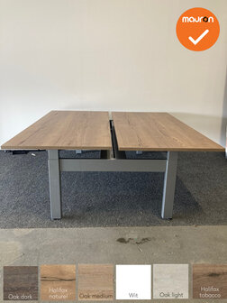Ahrend Balance duo - Slingerbureau - 180x80cm - lichtgrijs onderstel - met blad naar keuze