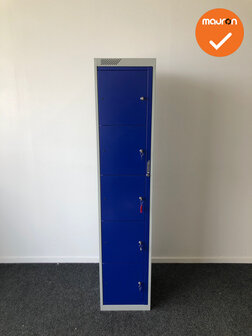 Lockerkast - 184x38x45 - Grijs/Blauw - 5 Persoons