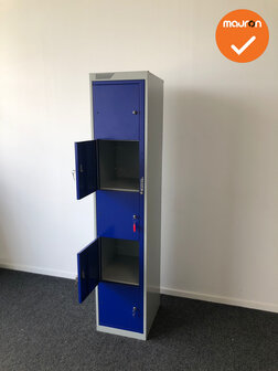 Lockerkast - 184x38x45 - Grijs/Blauw - 5 Persoons