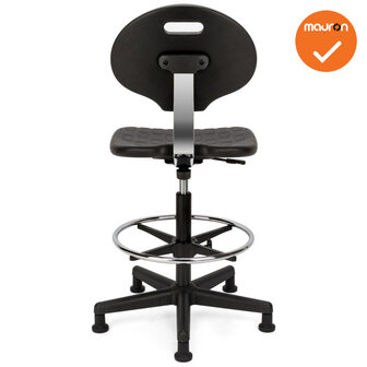 Zadelkruk/Werkstoel Tarente - Large - Zwart - Zwart voetkruis