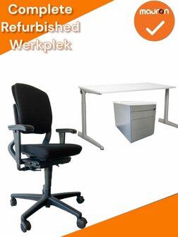 Refurbished Complete Werkplek - Bladkleur naar keuze - Handmatig  - Zelf samenstellen