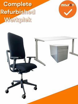 Refurbished Complete Werkplek - Bladkleur naar keuze - Elektrisch - Zelf samenstellen