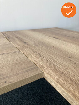 Ahrend hoekbureau -200x160 - Halifax Naturel - Melamine - Hoek naar keuze - Essa - Zilvergrijs onderstel