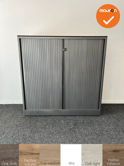 Roldeurkast - Ahrend - 120x120x45cm - Antraciet - Metalen deuren 