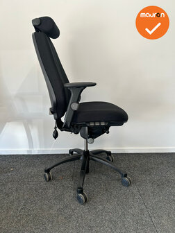 RH Logic Elite 400 - Nieuwe zwarte stoffering  - Met hoofdsteun - Inclusief lendepomp - zwart voetkruis