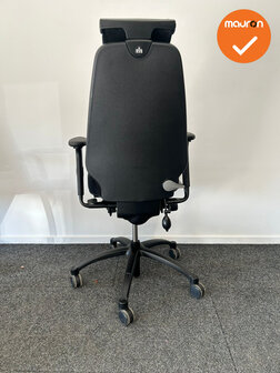 RH Logic Elite 400 - Nieuwe zwarte stoffering  - Met hoofdsteun - Inclusief lendepomp - zwart voetkruis