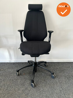 RH Logic Elite 400 - Nieuwe zwarte stoffering  - Met hoofdsteun - Inclusief lendepomp - zwart voetkruis