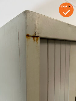 Roldeurkast - B-keuze - Basic - 195x120x45 - Wit beige - Zwarte handgrepen