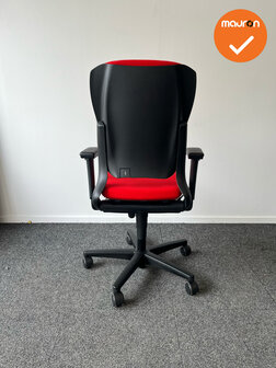 Ahrend 230 - Hoge rug  - Rode stoffering - Zwart voetkruis