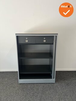 Roldeurkast - BASIC - 109x80x45cm - Zilvergrijs met 1 deur