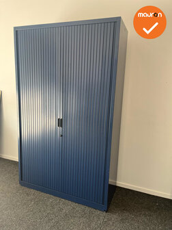 Roldeurkast - Basic - 195x120x45cm - Blauw met blauwe kunststof roldeuren
