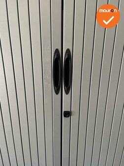 Roldeurkast - Basic -105x120x47cm - Zilvergrijs met zilvergrijze deuren - Inclusief topblad