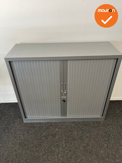 Robberechtse roldeurkast - 105x120x45cm - Zilvergrijs - brede lamel - inclusief 2 sleutels
