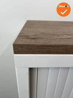 Robberechtse roldeurkast - 105x100x45cm - Wit - brede lamel - inclusief 2 sleutels