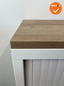 Robberechtse roldeurkast - 105x120x45cm - Wit - brede lamel - inclusief 2 sleutels