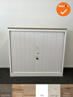 Robberechtse roldeurkast - 105x120x45cm - Wit - brede lamel - inclusief 2 sleutels