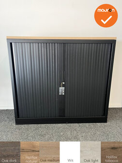 Robberechtse roldeurkast - 105x120x45cm - Zwart - brede lamel - inclusief 2 sleutels
