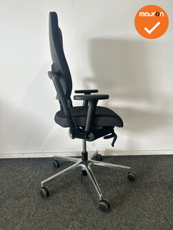 Grahl Xenium Classic bureaustoel - Classic  - refurbished - Zwarte stoffering met grijze zijkant zitting - chroom voetkruis - z