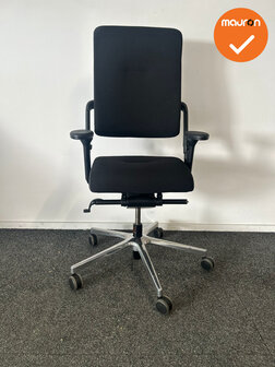 Grahl Xenium Classic bureaustoel - Classic  - refurbished - Zwarte stoffering met grijze zijkant zitting - chroom voetkruis - z