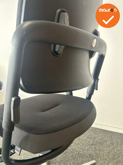 Grahl Xenium Classic bureaustoel - Classic  - refurbished - Zwarte stoffering met grijze zijkant zitting - chroom voetkruis - z