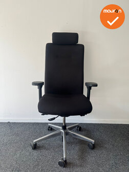 ROVO XP 4030 bureaustoel - Zwart gestoffeerd - chrome voetkruis - met hoofdsteun