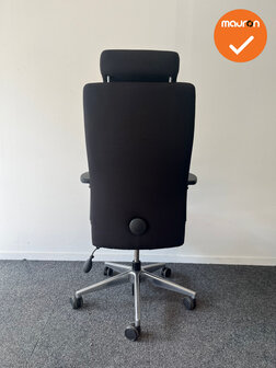 ROVO XP 4030 bureaustoel - Zwart gestoffeerd - chrome voetkruis - met hoofdsteun
