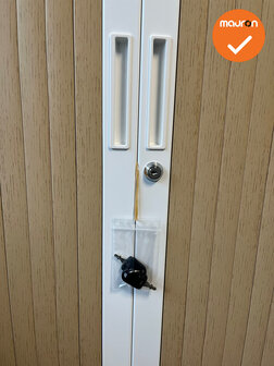 Robberechtse roldeurkast - 120x120x43cm - Wit  - Beuken deuren - inclusief 2 sleutels