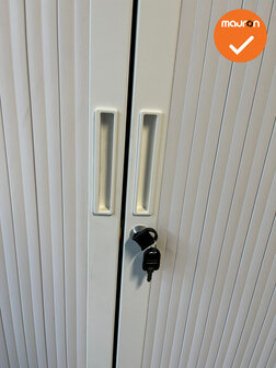 Robberechts roldeurkast - 120x80x43 - Wit - smalle lamellen - inclusief 2 sleutels
