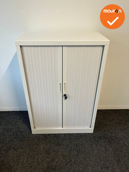 Robberechts roldeurkast - 120x80x43 - Wit - smalle lamellen - inclusief 2 sleutels